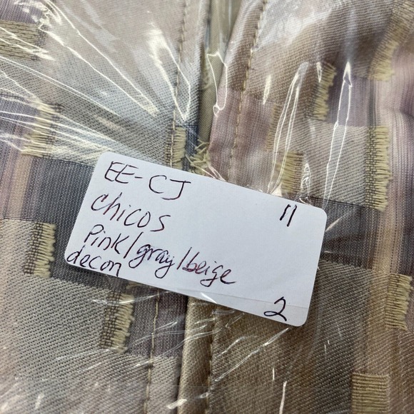 Chicos Blazer 2 Lightweight Matte Satin Gray Beige Pink Deconstructed Neutral - Picture 16 of 16